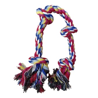 1pc Random Color Rope Dog Chew Toy With Four Knots For Teeth Cleaning And Interactive Play