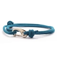 diffone Minimalist Adjustable Rope Bracelet Unisex, With D-Ring Clasp, Outdoor Adventure Paracord Bracelet, Gift For Boyfriend - Blue - View 3