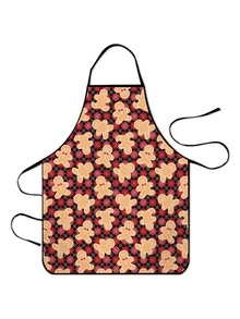 1pc Christmas Cartoon Pattern Waterproof & Stain Resistant Adult Universal Size Kitchen Apron