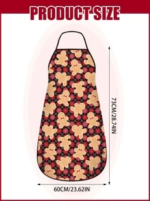 1pc Christmas Cartoon Pattern Waterproof & Stain Resistant Adult Universal Size Kitchen Apron
