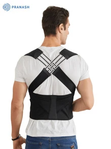 1pc Adjustable Posture Corrector For Men & Women, Invisible Clavicle & Upper Back Support With Comfortable Neck And Shoulder Alignment – Black