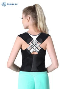 1pc Adjustable Posture Corrector For Men & Women, Invisible Clavicle & Upper Back Support With Comfortable Neck And Shoulder Alignment – Black