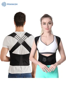 1pc Adjustable Posture Corrector For Men & Women, Invisible Clavicle & Upper Back Support With Comfortable Neck And Shoulder Alignment – Black