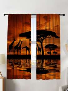 2pcs/Set Dusk Prairie Blackout Curtains