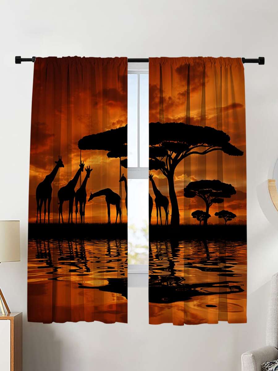 2pcs/Set Dusk Prairie Blackout Curtains