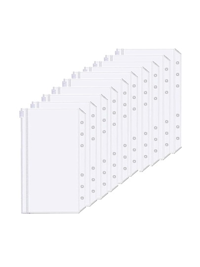 10 قطعة مجموعة أكياس وثائق شفافة ذات 6 ثقوب أو 2 مجموعة 10 قطعة من أكياس A6 أو 5 مجموعة من أكياس A6، عودة إلى المدرسة، لوازم مدرسية