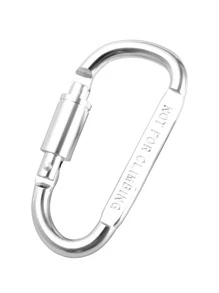1/5 Stück minimalistische Aluminium-Legierung Karabiner, Silber/Schwarz Metall Schlüsselanhänger, D-förmiges Öffnungsdesign! Hochwertiger Anhänger, multifunktionaler Schlüsselring mit Schloss, tragbar & strapazierfähiges Alltagszubehör - Silber - Übersicht 5