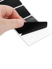 120pcs Blackboard Style Square Pvc Stickers, Writable Black Adhesive Labels For Storage Classification And Reminder - Black - View 7