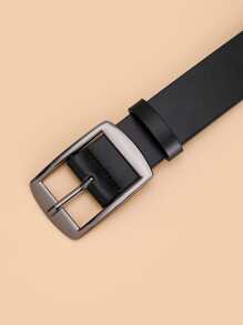 1pc Large Buckle Fashionable All-Matching Decorative Women's Belt For Daily Use Summer, School Fall, Autumn, Halloween - Black - View 3