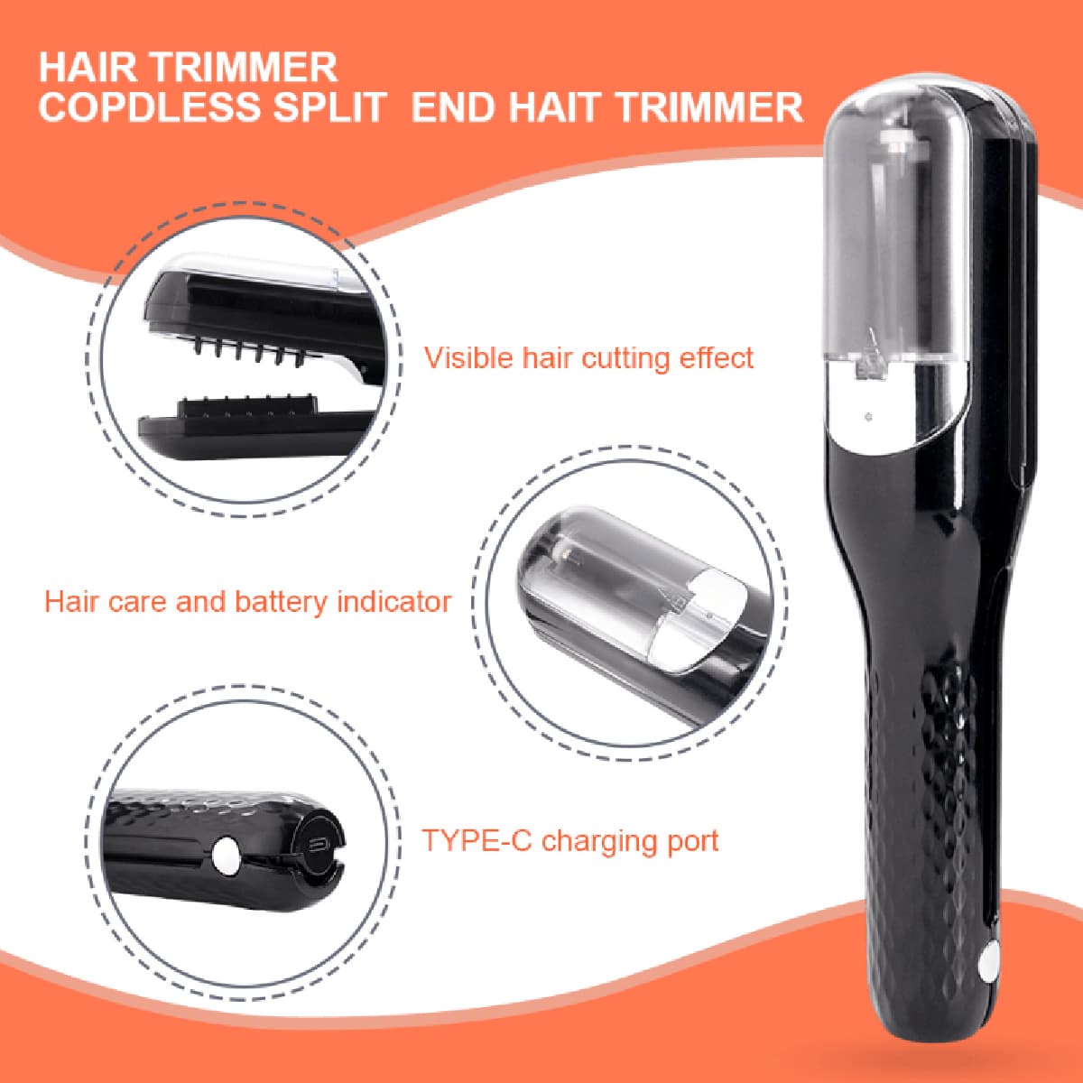 Automatic Multifunction Hair Trimmer Split Ends Clipper With Charging