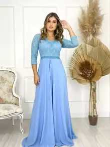 Women Party Dresses - Baby Blue - View 1