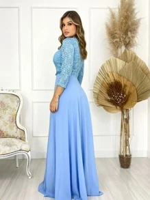 Women Party Dresses - Baby Blue - View 2