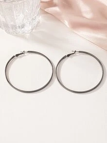 1對時尚誇張耳環 - 槍黑色 - 查看 5