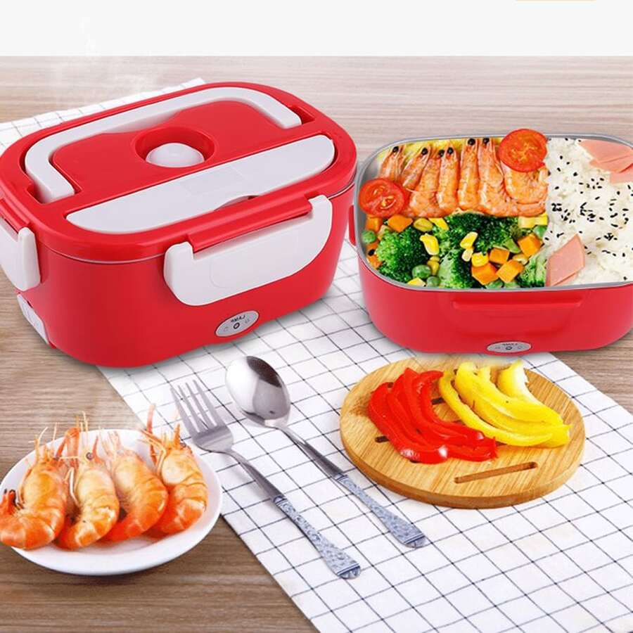 Electric Heating Lunch Box Outdoor Food Warmer Large Container Box Stainless Steel - View 1
