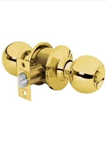 Bedroom Lock With 2 Keys, Sphere Type Installation For Wooden Or Metal Door - Gold - View 3