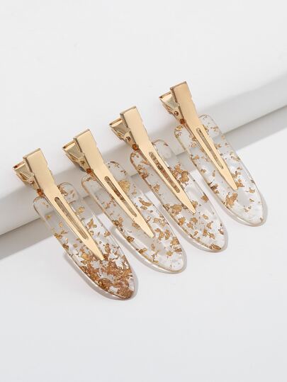 4 piezas Pinzas para el cabello con ácido acético sin rastro, estilo bohemio, para gimnasio, pinzas de garra para el cabello, pasadores para el cabello, artículos escolares, accesorios para el cabello, accesorios para la cabeza