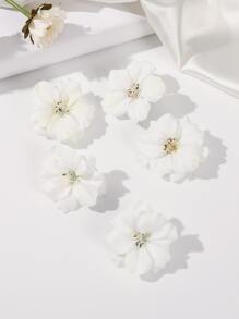 5个桃花造型人造花发夹，波西米亚风爪夹，发卡，适合上学、度假等场合，可作发饰、头饰、女士发饰等。 - 白色 - 查看 2