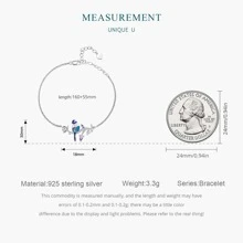 Bamoer 925純銀翠鳥手鍊原創設計女式銀飾品派對首飾bsb127
