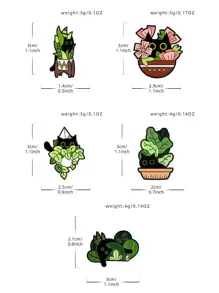 5pcs/set Cute Potted Cat Design Enamel Pins Suitable For Women's Daily Wear