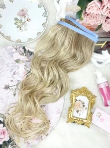 MEGA HAIR ADESIVO CABELO HUMANO ONDULADO 60 CM - 2 TIRAS - Champanhe - Visão 1