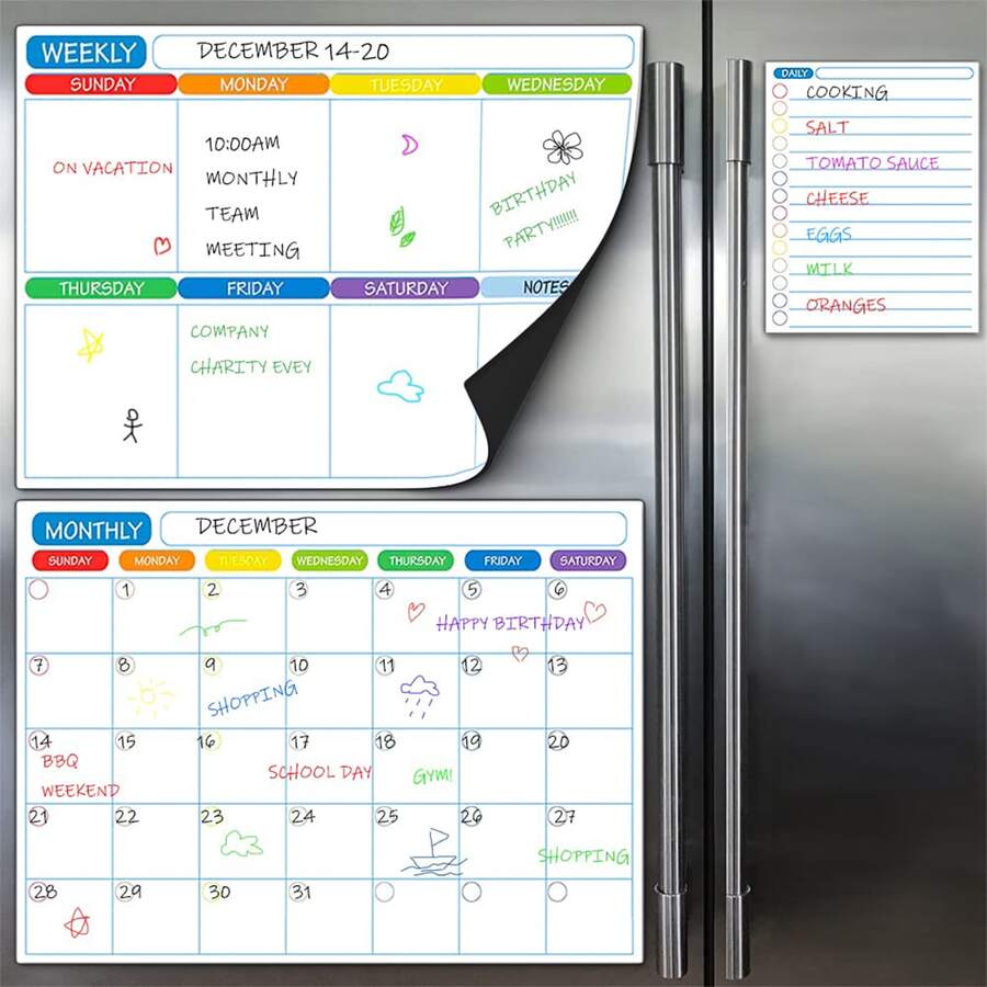 1pc Letter Graphic Calendar Fridge Magnet - Multicolor - View 1