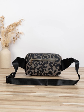 1 riñonera con correa tejida con estampado de lunares a la moda negra/riñonera para uso diario