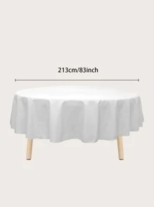 1pc Disposable White Plastic Round Tablecloth, Anti-Stain Table Cover For Home Living Room Dining Table Decoration,Christmas - White - View 4