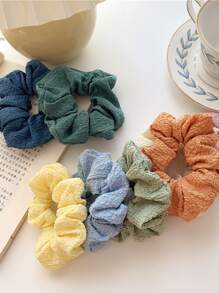 8 piezas Coletero de estilo holgado para mujeres, Scrunchies de satén elástico, sin rastro y delicado coletero para un aspecto simple y elegante, Coleteros casuales Scrunchie para coleta, Accesorios para el cabello Banda elástica Belleza Accesorios para el cabello para el hogar - Multicolor - Ver 5