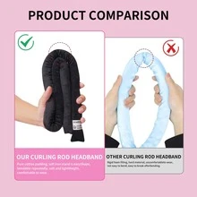 5入組黑色柔軟髮捲器,無需加熱的螺旋滾筒捲髮器 - 黑色 - 查看 7