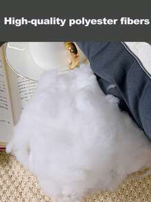 1pc Sweat & Dirt Proof Design 3d Neck Pillow With Polyester Fiber Filling, Minimalist Style - White - View 11