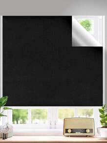 1 Pieza De Tela Para Ventanas Bloqueadora De Luz Más Oscura Y 100% Removible, Para Hacer La Ventana Totalmente A Oscuras, De Vidrio Total, Para Oscurecer La Privacidad Y Para Tintar En Negro Las Pegatinas De Ventana - Negro - Ver 2