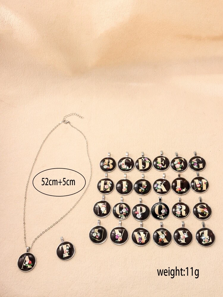 1pc Acrylic Letter Circle Shaped Elegant & Minimalistic & Classic Fashionable Necklace For Women