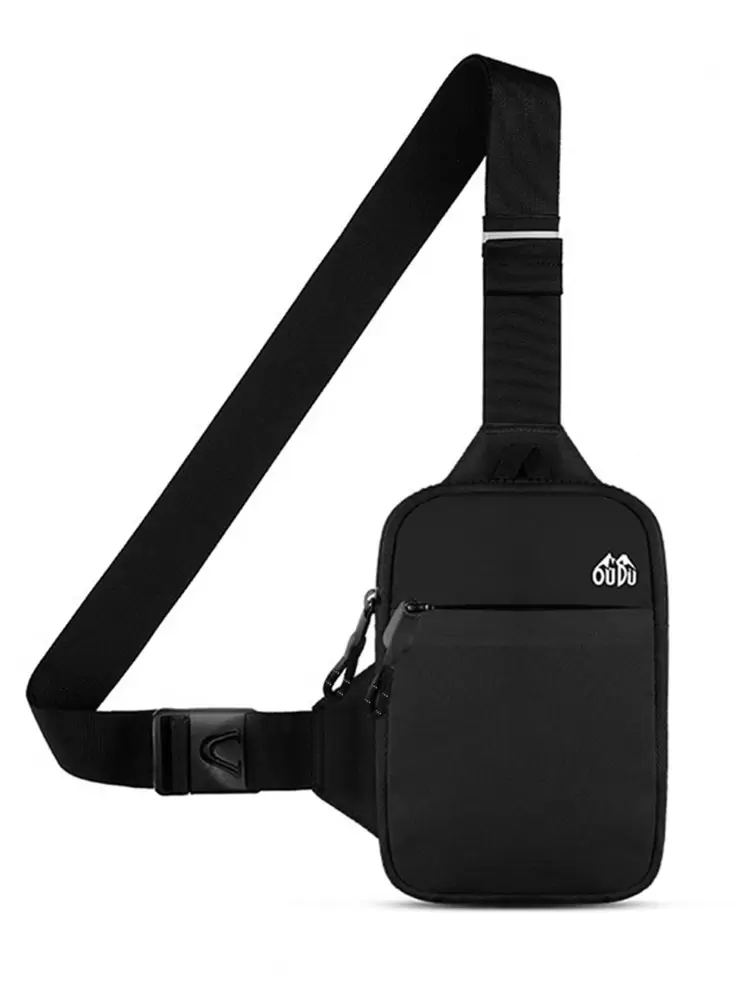 Multifunctional Mini Square Bag With Letter Decor Pocket, Shoulder Bag, Crossbody Bag, Casual Bag, Student Bag, Polyester Business Casual Minimalist Side Bag, Outdoor University Bag, Multifunctional Crossbody Bag, Winter Chest Bag Side Bag, Men's Travel Gift Black Bag, Travel Essential Holiday Essential Bag, Men's Waist Bag, Summer Back To School Sports Lifestyle Holiday Bag, Waist Bag, Belt Bag, Spring Study Supplies Running Accessories Storage Bag, Holiday, Camping, Running Belt, Camping - Black - View 9