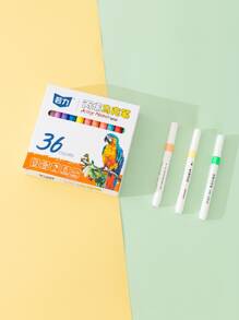 36色丙烯画马克笔套装，儿童绘画艺术专用，不透明，防水，手绘，DIY，可水洗 - 彩色 - 查看 9