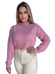 Women Knit Tops - Màu Hồng baby - Xem 1