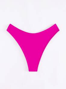 Women's Solid Color Bikini Bottom Sexy Cheeky Shorts Summer - Hot Pink - View 5