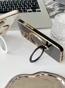 Minimalist Phone Case With Ring Holder,International Version, Not The Domestic Version - Black - View 3