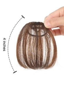 劉海合成纖維頭髮,夾片劉海接髮,空氣劉海假髮適合女士女孩,曲綫劉海適用於日常穿著 - Light Brown - 查看 3