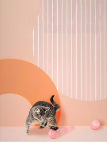 1pc Smart Cat Toys Automatic Rolling Ball Electric Cat Toys Interactive For Cats Training Self-moving Kitten Toys Pet Accessories - Pink - View 3