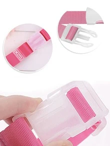 1個可調式行李帶,尼龍超輕便攜行李附件,掛扣帶行李箱袋帶鎖鉤,旅行戶外必備 - 粉色 - 查看 5