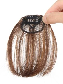 劉海合成纖維頭髮,夾片劉海接髮,空氣劉海假髮適合女士女孩,曲綫劉海適用於日常穿著 - Light Brown - 查看 4