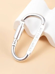1/5 Stück minimalistische Aluminium-Legierung Karabiner, Silber/Schwarz Metall Schlüsselanhänger, D-förmiges Öffnungsdesign! Hochwertiger Anhänger, multifunktionaler Schlüsselring mit Schloss, tragbar & strapazierfähiges Alltagszubehör - Silber - Übersicht 1