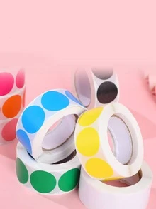 1卷500張無印圓形膠貼紙,可用於婚禮信封封口和標籤