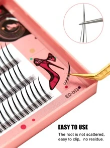 yelix 3 排 A 形漫画睫毛 120 簇 A M 形预制扇形睫毛用于睫毛延长装饰 0.07 毫米厚度 C 卷曲睫毛簇、睫毛簇、单根睫毛、睫毛、假睫毛