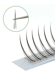 yelix 3 排 A 形漫画睫毛 120 簇 A M 形预制扇形睫毛用于睫毛延长装饰 0.07 毫米厚度 C 卷曲睫毛簇、睫毛簇、单根睫毛、睫毛、假睫毛