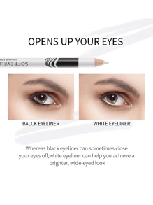 قلم كحل أبيض مع طرف قلم جل هايلايتر، غير قابل للتلطخ، سهل الاستخدام، مقاوم للماء، يدوم طويلاً، مناسب للمكياج الأساسي، مستحضرات التجميل، إنشاء كحل طبيعي المظهر Y2K Eye Shadow - أبيض - مشاهدة 2