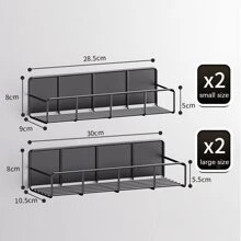 1 Set Magnetic Spice Rack Organizer, Space Saver for Refrigerator and Microwave Oven, Metal Fridge Shelf, Black