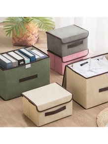 Cajas de almacenaje Plegable, Conjunto de 2 Cajas Organizadoras Tela, Cubos de Almacenamiento Organizadores de Contenedore para Ropa Juguetes Libros - Verde - Ver 7