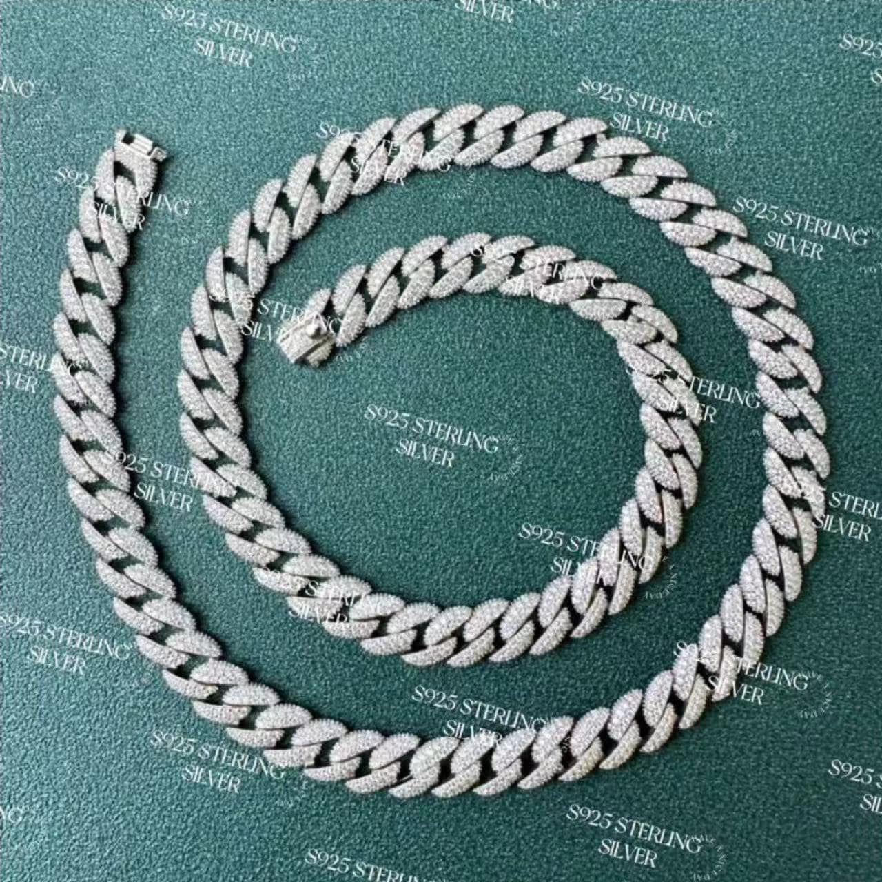 男人/女人100%純銀925全鑽石項鍊嘻哈時尚首飾類禮品