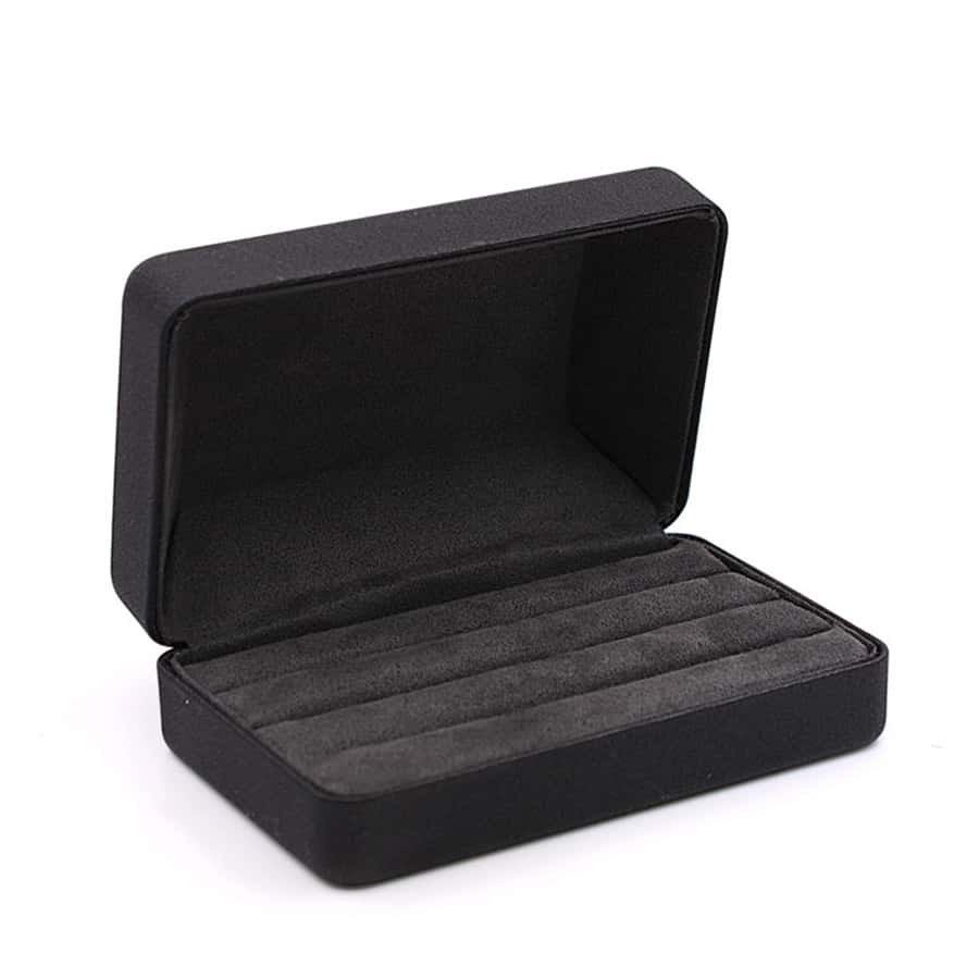Caja De Almacenamiento De Anillos, Estuche Portátil Organizador De Joyas Para Aretes, Collares Y Anillos - Negro - Ver 1